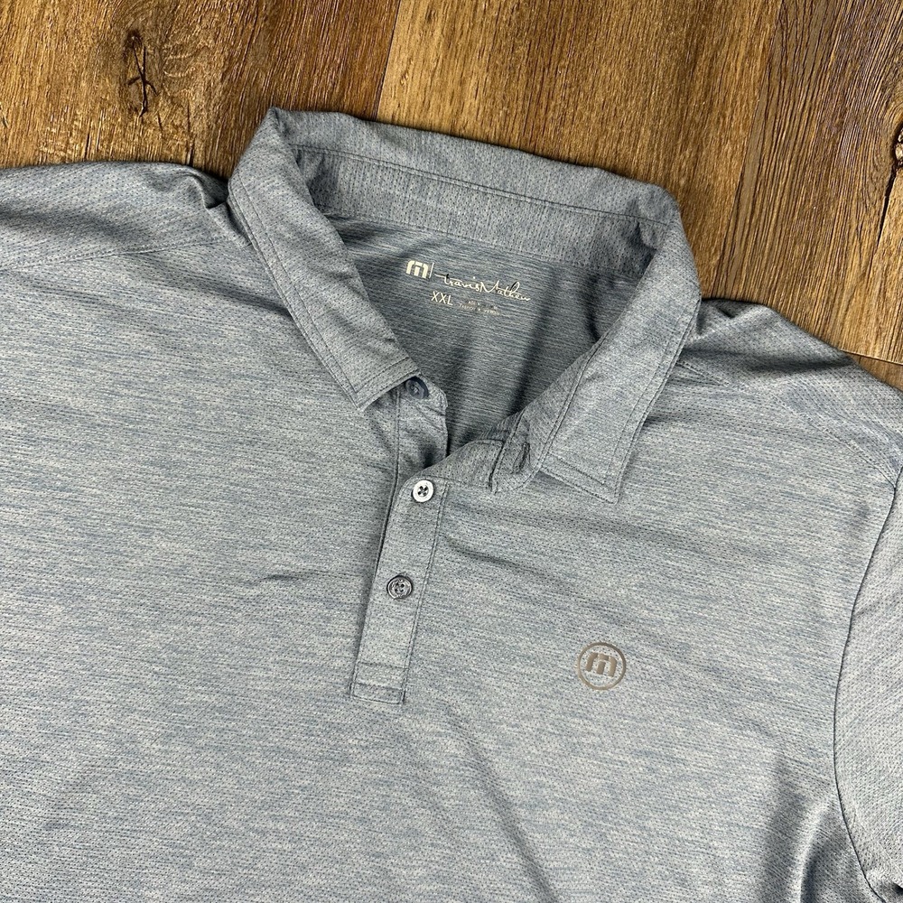 Travis Mathew Mens XXL Polo Performance Sports Golf active Heathered